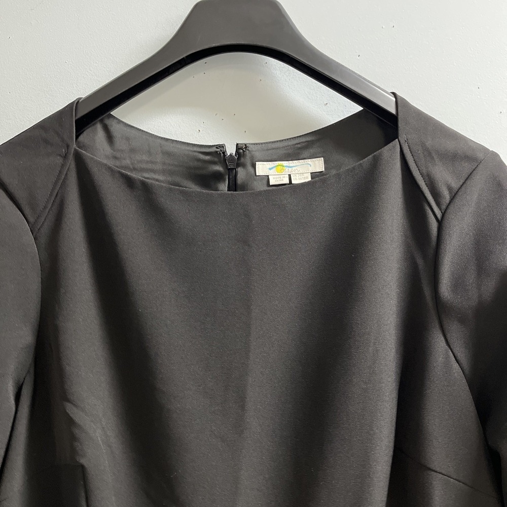 Boden Black Midi Dress with Three-Quarter Sleeves and Flared Hem - Picture 4 of 14